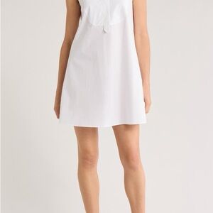 Theory White Mini Bib Dress